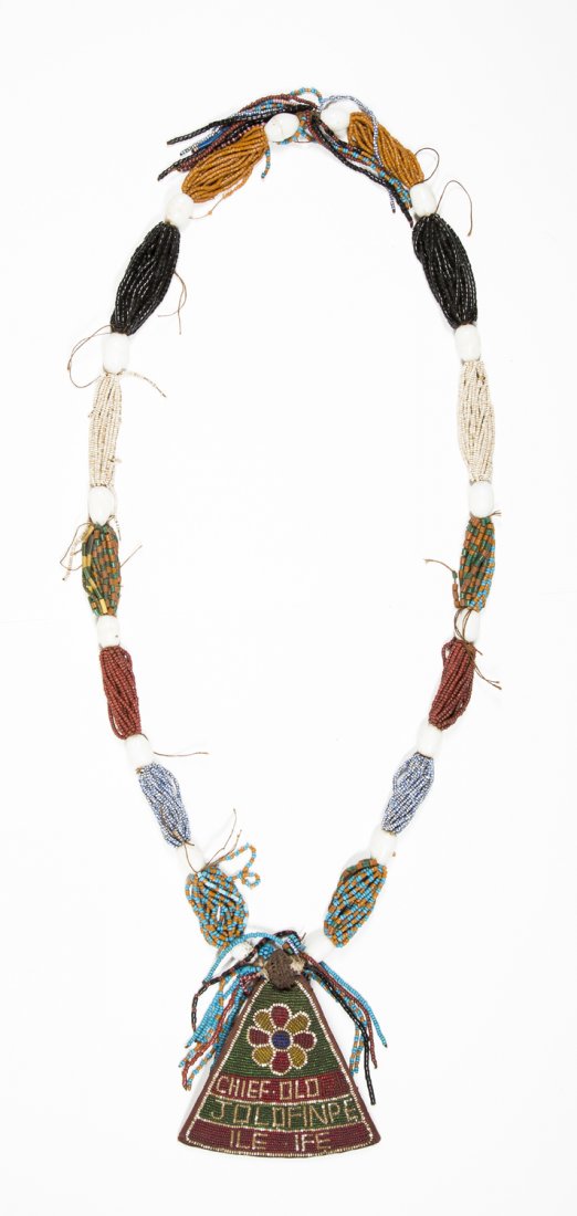 A Yoruba beaded diviner's sash (1 of 9)
