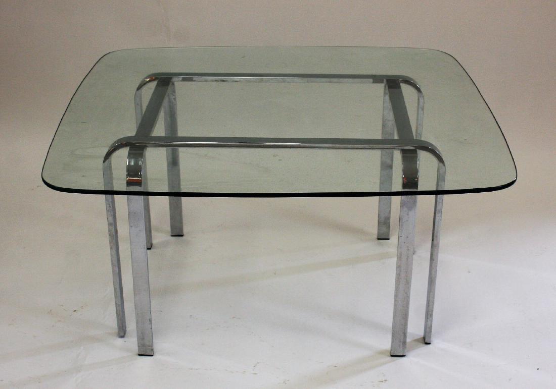 Milo Baughman Style Chrome and Glass Coffee Table (1 of 4)