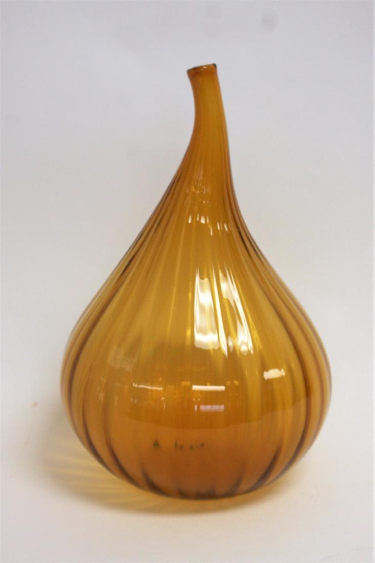 Salviati Amber Glass Vase Signed (1 of 5)