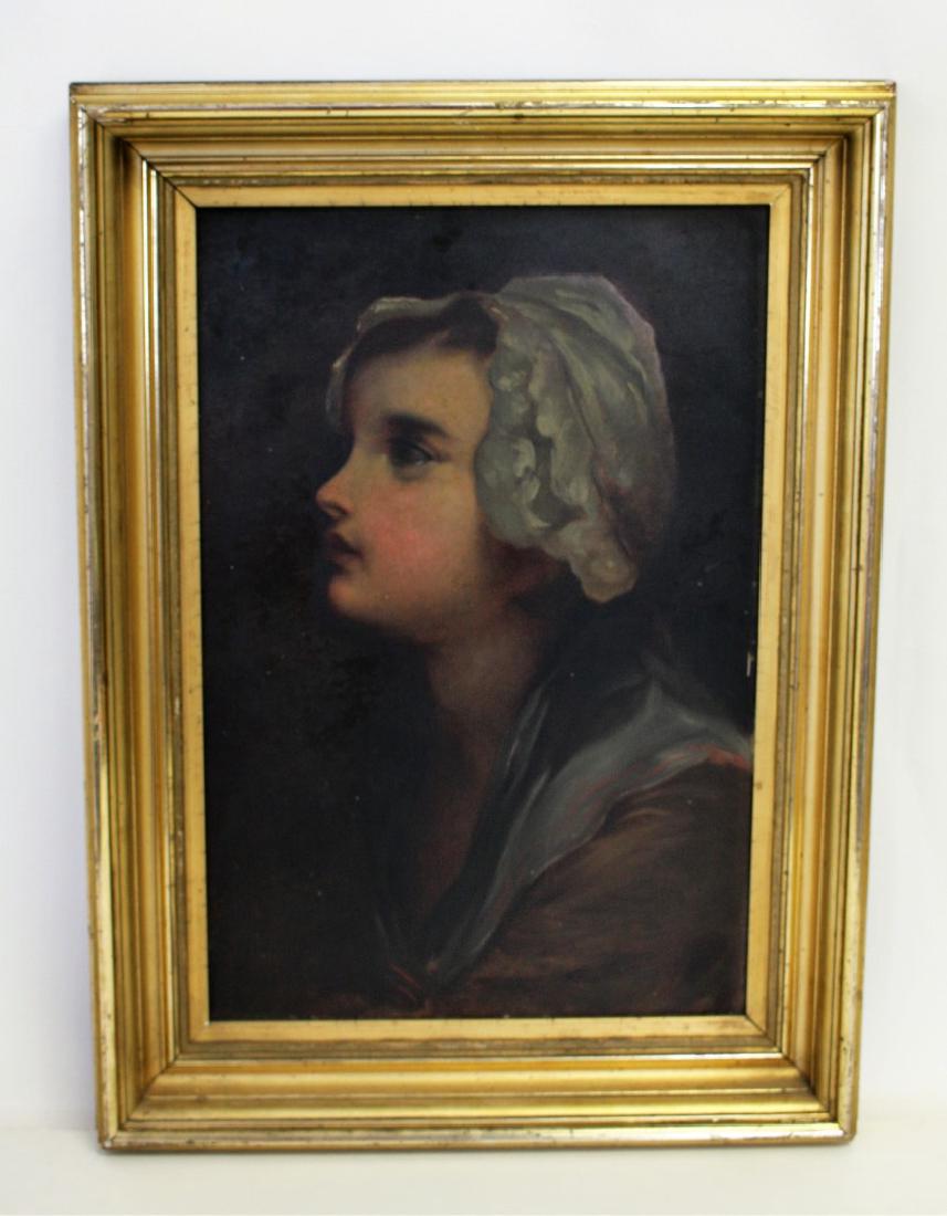 19thC. Continental School; Oil Portrait of a Young Girl (1 of 5)