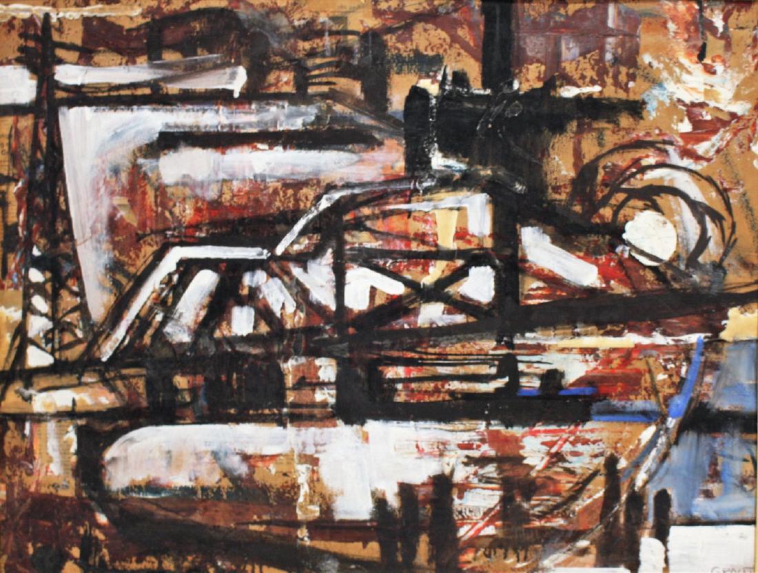 Grout; 20thC. Modernist Oil Painting Signed (1 of 5)