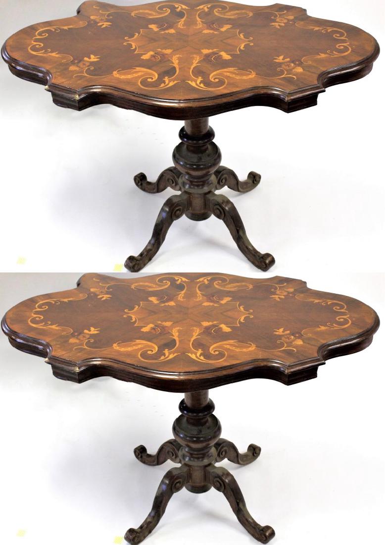 Pair of French Victorian Satinwood Inlaid Tables (1 of 8)