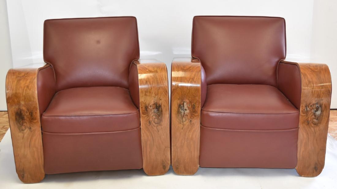Pr. 1930's Art Deco Club Chairs (1 of 8)