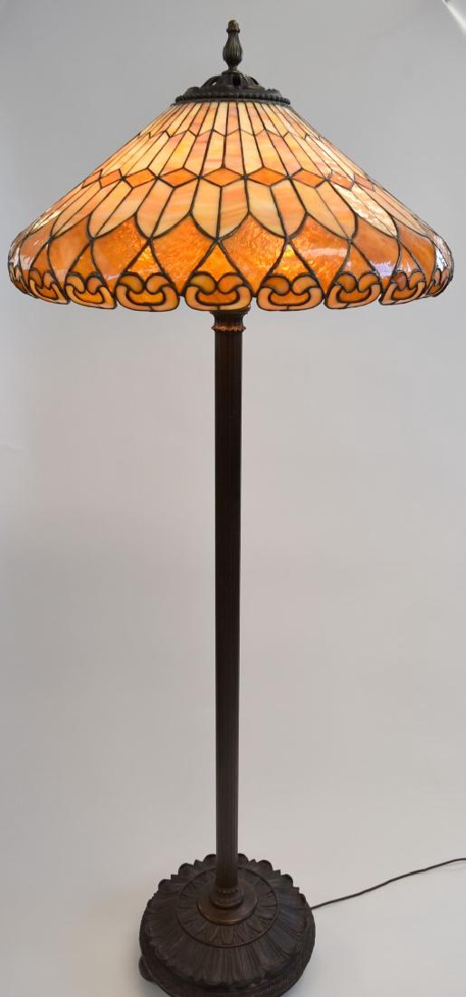 Wilkinson Leaded Glass and Bronze Floor Lamp (1 of 8)