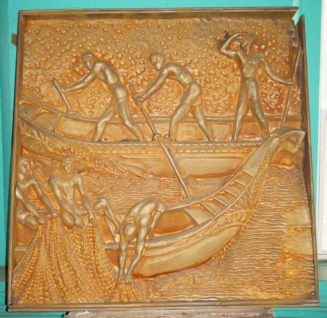 Art Deco Style Carved Wall Hanging (1 of 6)