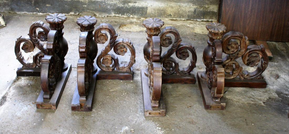 Four(4) Architectural Carved Wood Cornices: Four(4) carved wood cornices; 16.5in.H. x 17ion. X 14in.