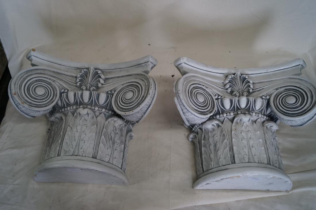 Pr. Eliptical Capitols: Plaster architectural form capitols. 15"H. x 17 1/2"W. x 8"D.