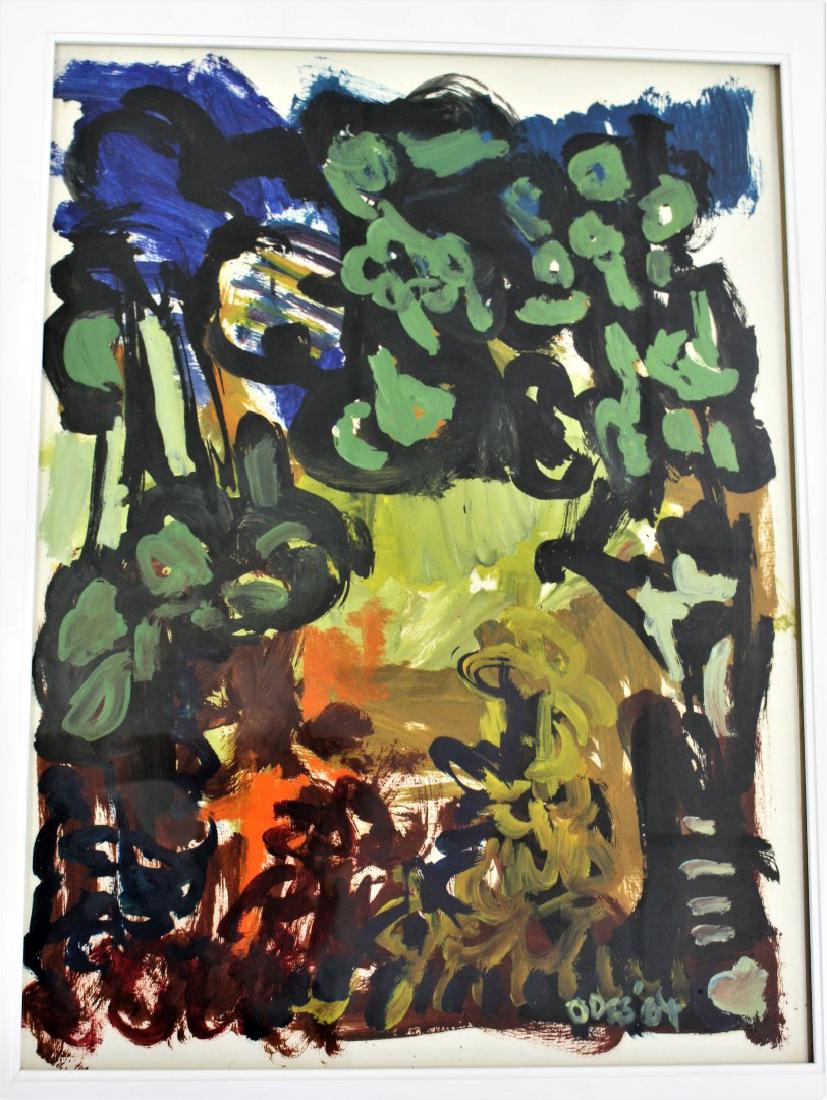 Odes; 20thC. Modernist Gouache Signed (1 of 3)