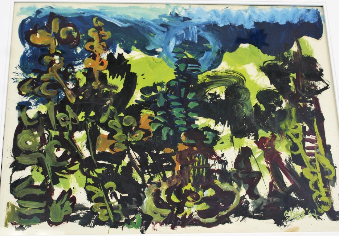 Odes; 20thC. Modernist Gouache Signed (1 of 3)