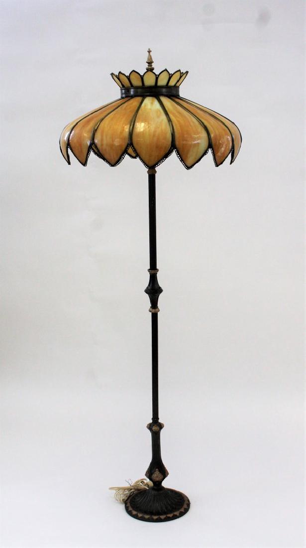 Salem Bros. Slag Glass Panel Floor Lamp (1 of 6)