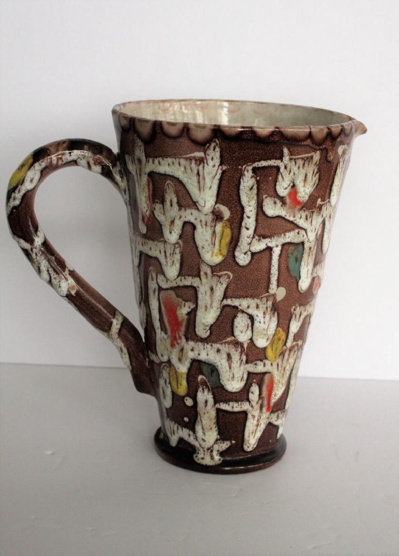 Mid Century Glazed Pottery Pitcher (1 of 5)