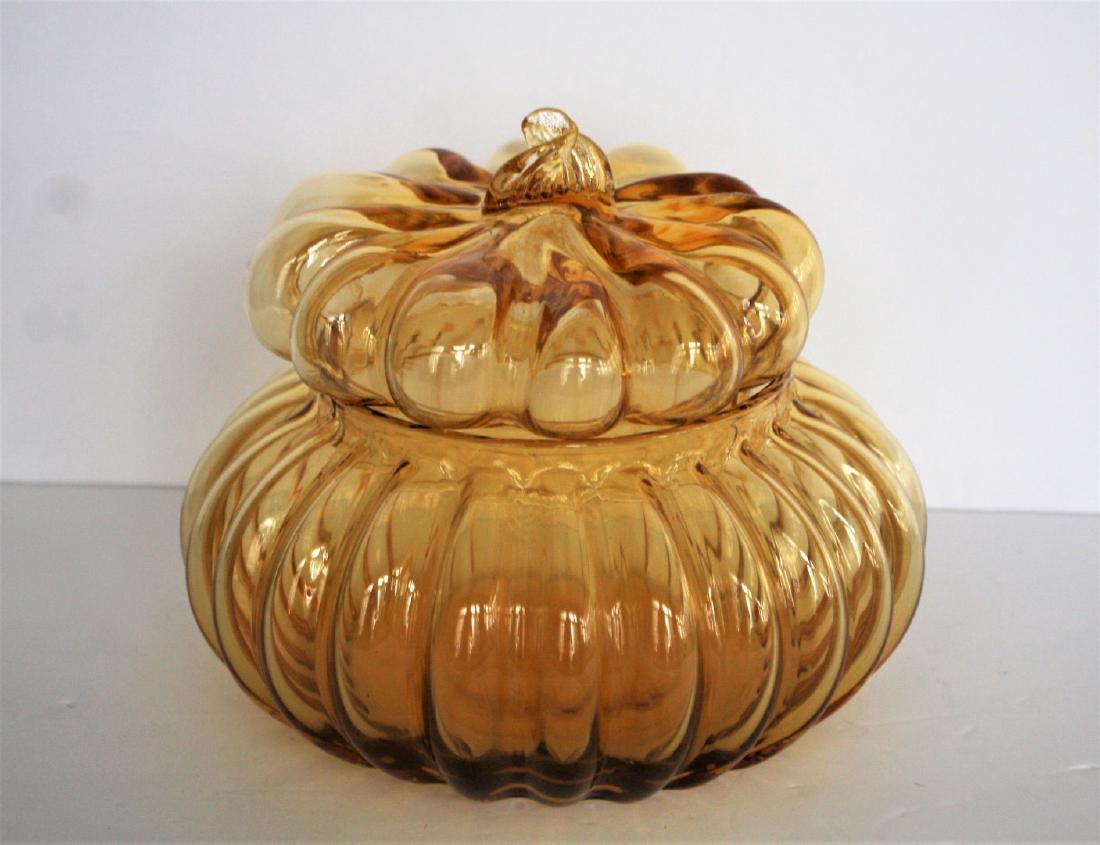 Italian Glass Pumpkin Jar (1 of 4)