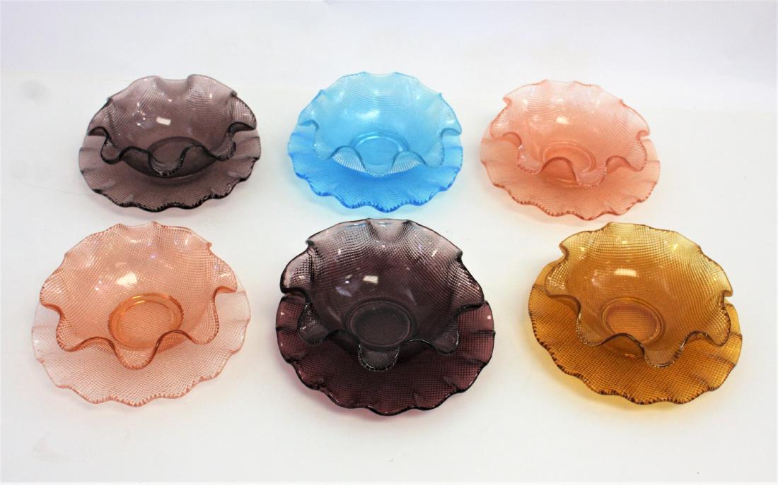 Set of Six(6) Sandwich Glass Bowls and Underplates (1 of 5)