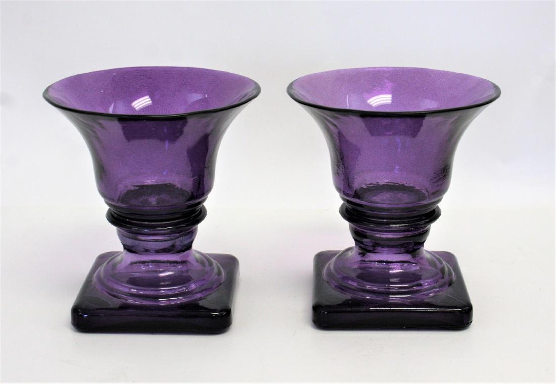 Pair of Early Amethyst Glass Urn Vase (1 of 4)