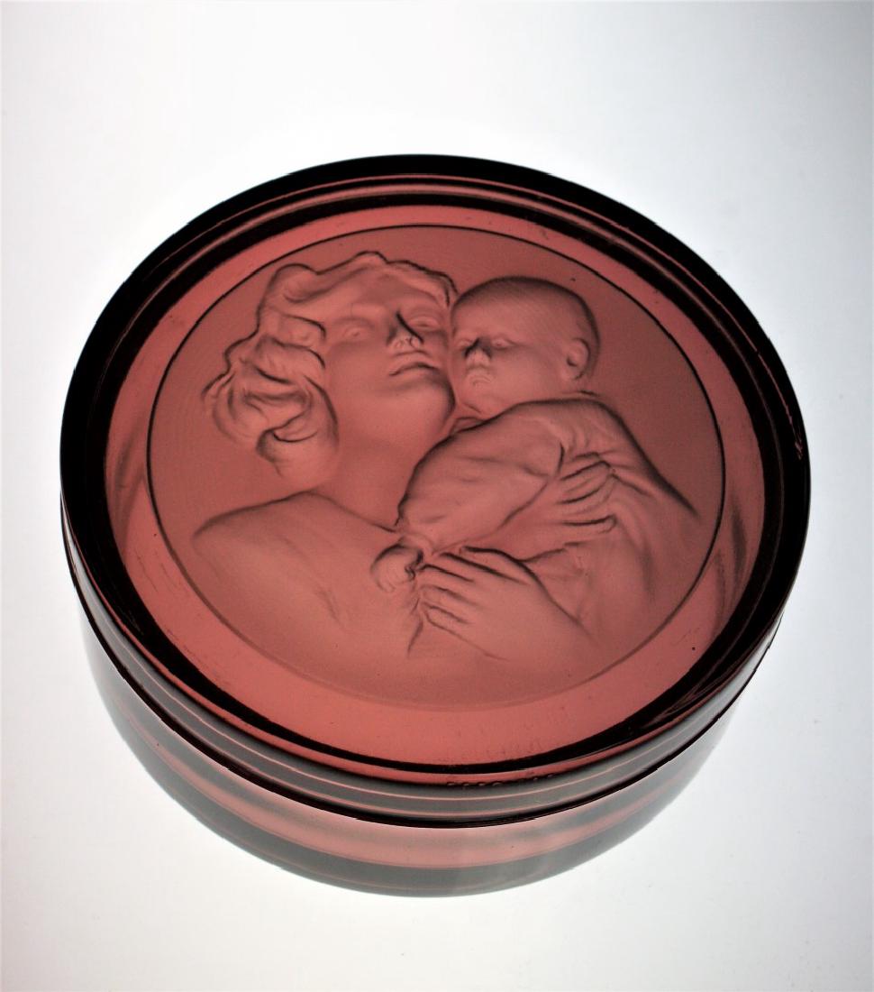 Val St. Lambert Amethyst Glass Powder Box (1 of 8)