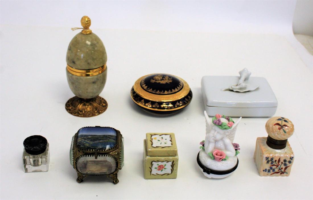 Eight(8) Miscellaneous Porcelain and Glass Boxes (1 of 5)