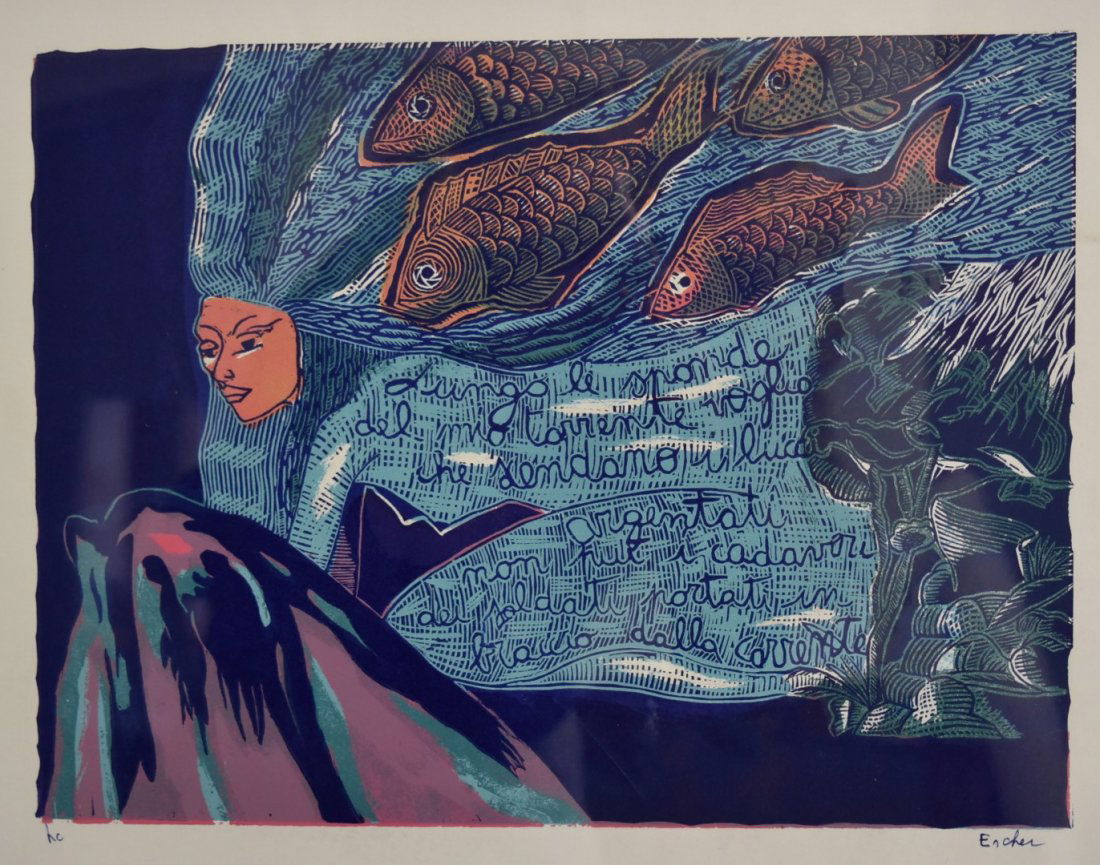 M.C. Escher(after); 20thC. Dutch Lithograph Signed (1 of 6)