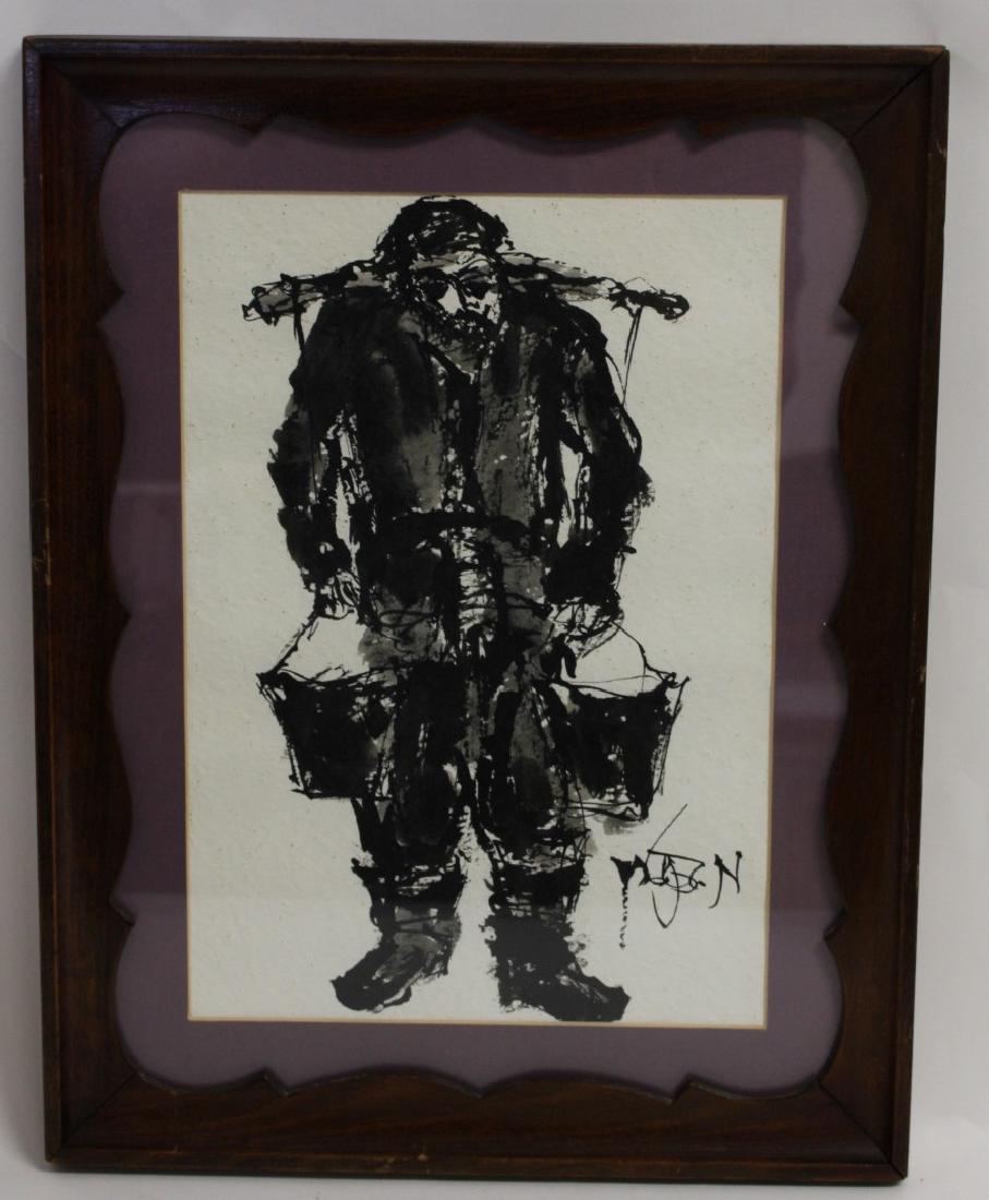 Moishe Bernstein; 20thC. Israeli Gouache Signed (1 of 4)