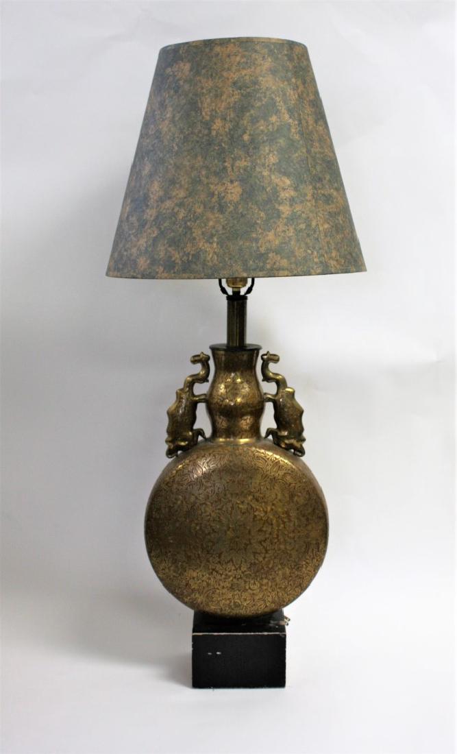 Chinese Decorated Brass Table Lamp (1 of 6)