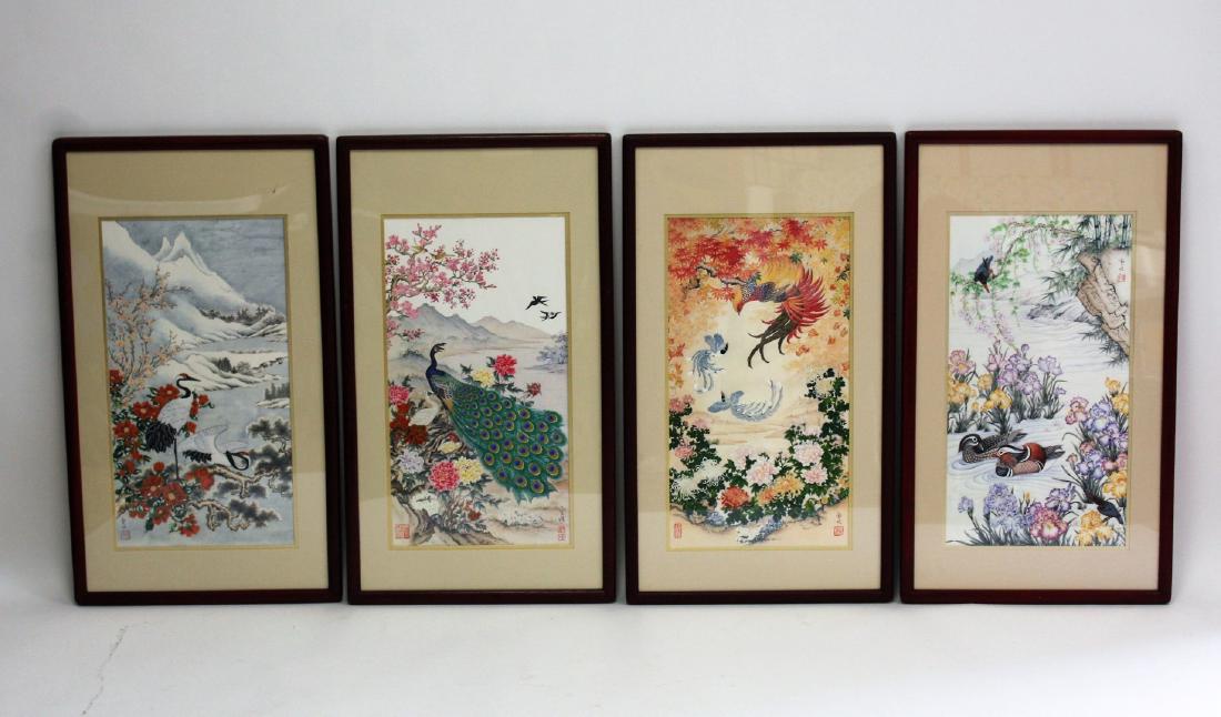 Wei Tseng Yang; Set of Four(4) Chinese Framed Prints (1 of 7)