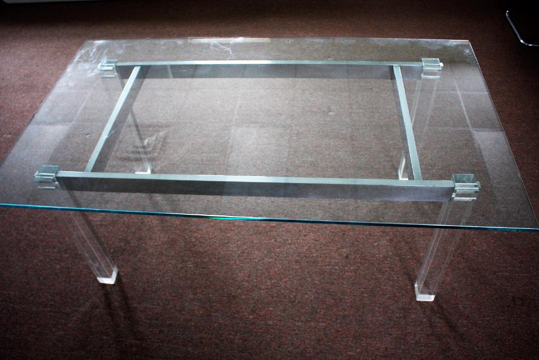Mid Century Lucite and Polished Aluminum Dining Table (1 of 7)