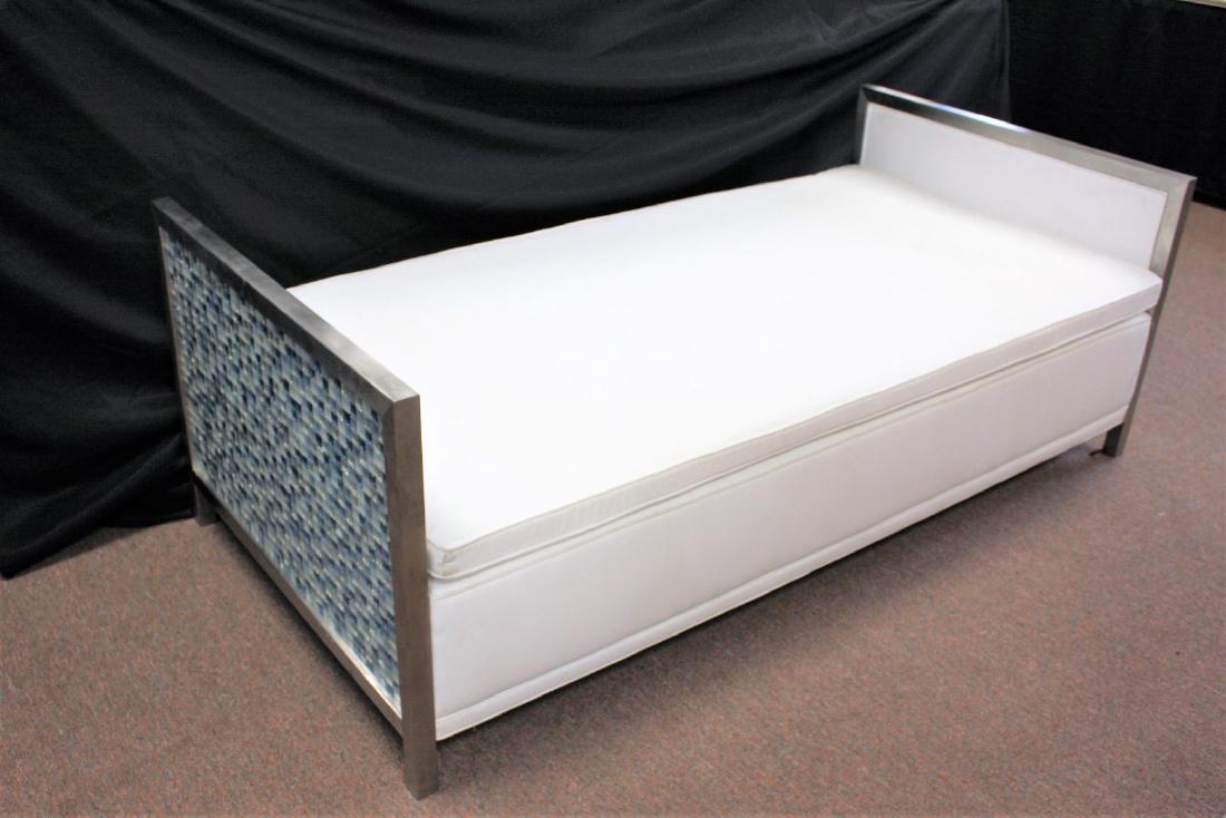 Mid Century Mosaic Tile and Polished Aluminum Day Bed (1 of 7)