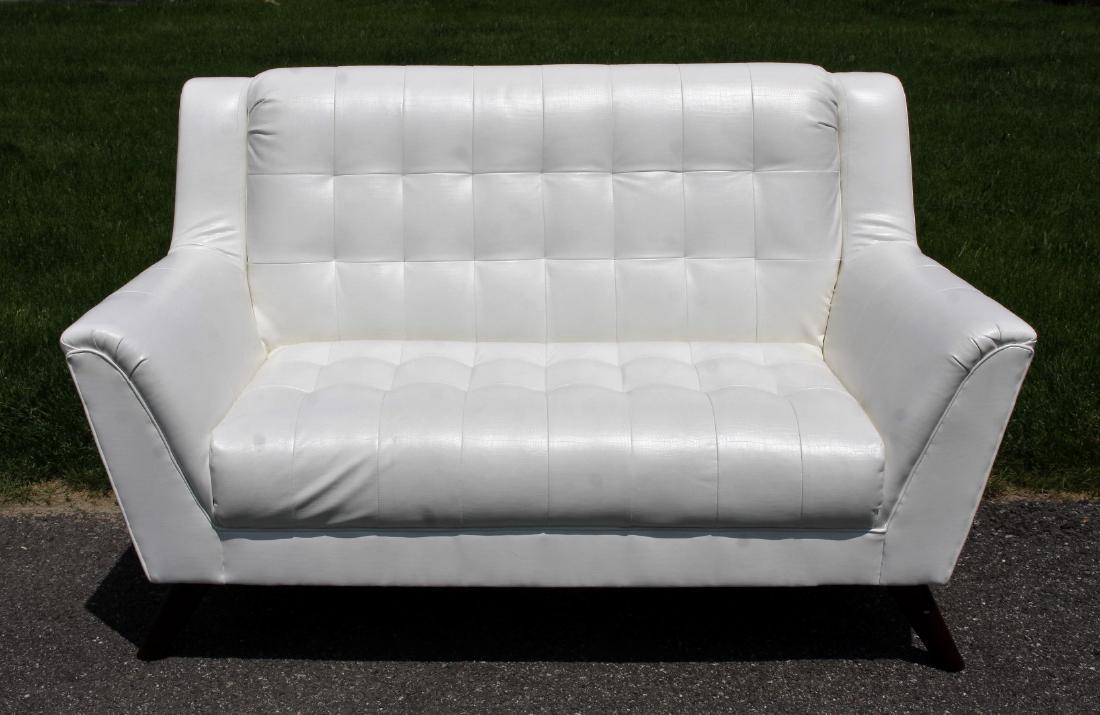 Vladmir Kagan Style White Leather Sofa (1 of 6)