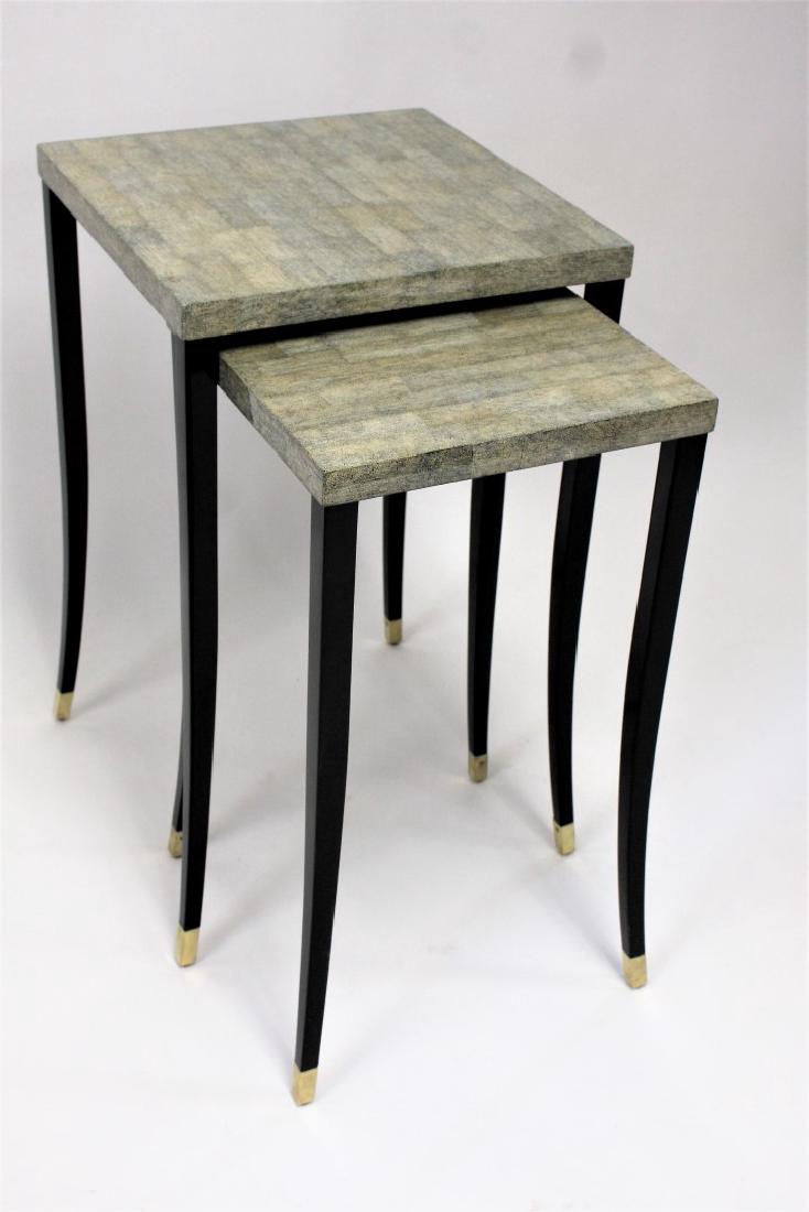 Two(2) Ebonized and Lacquered Nesting Tables (1 of 5)