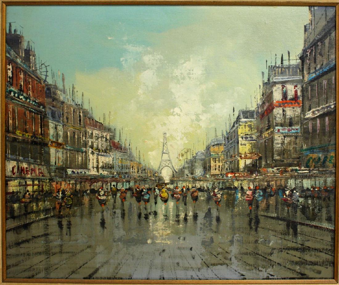 20thC. French Oil - Street Scene (1 of 6)