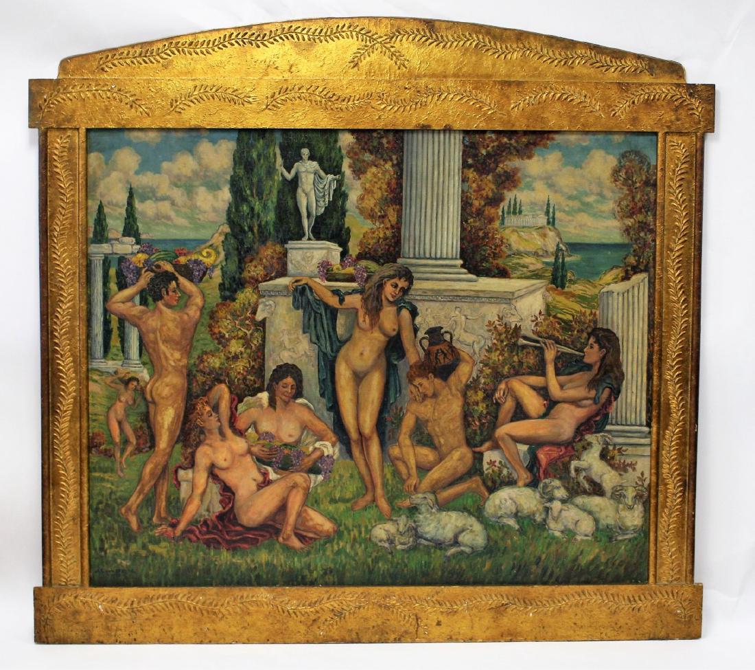 Albert E. von Strode; 20thC. American Oil Mural Signed (1 of 9)