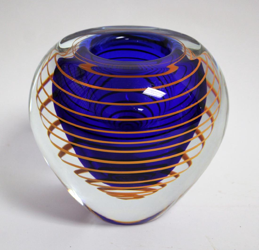 20thC. Studio Art Glass Vase Signed (1 of 5)