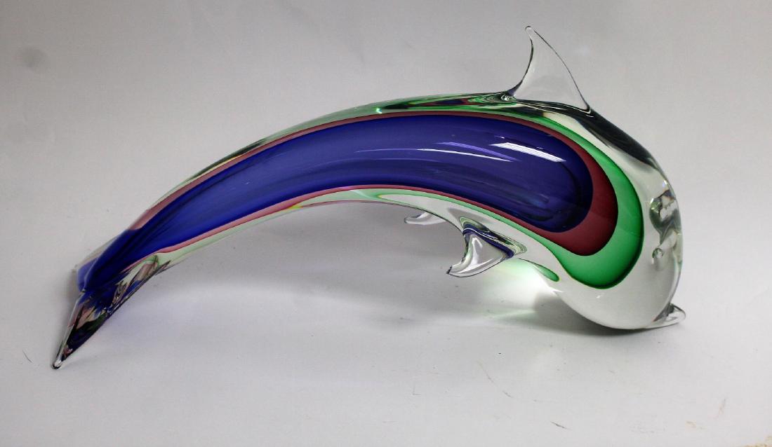 Italian Murano Art Glass Dolphin Signed (1 of 6)