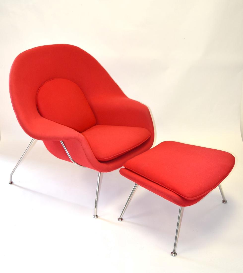 Eero Saarinen Style Womb Chair and Ottoman (1 of 5)