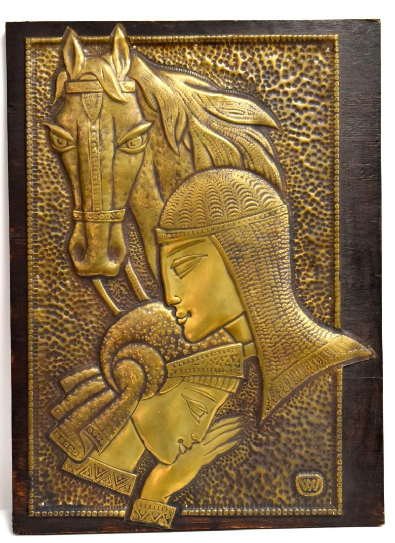 Russian Art Deco Style Hammered Copper Plaque (1 of 7)