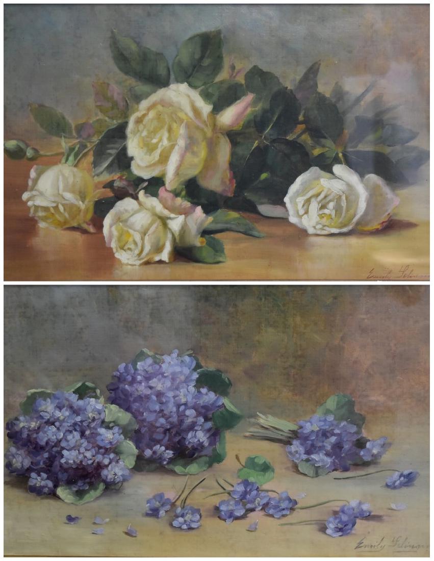 Emily Selinger; Pair of 19thC. American Oil Still Lifes (1 of 11)