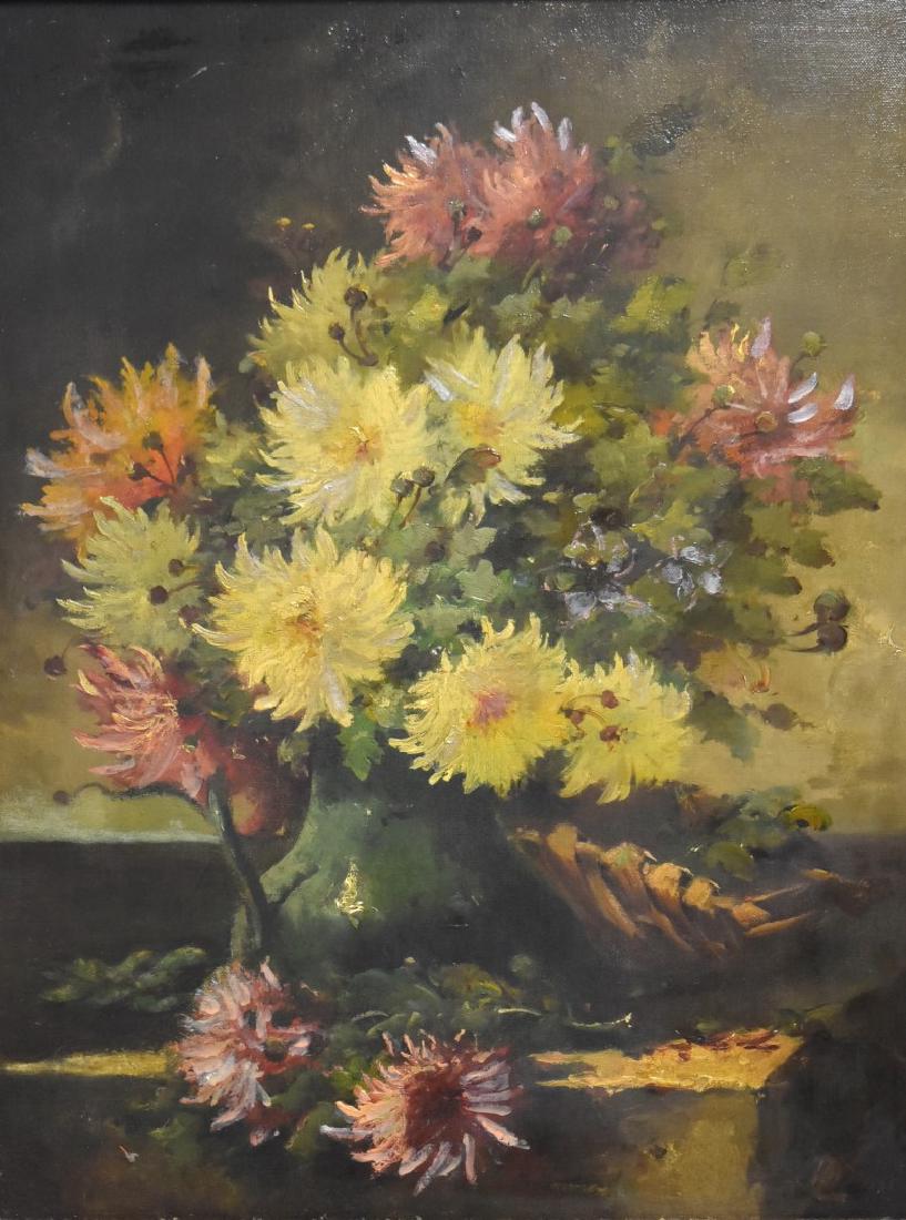20thC. American School; Oil Still Life - Flowers in a (1 of 9)