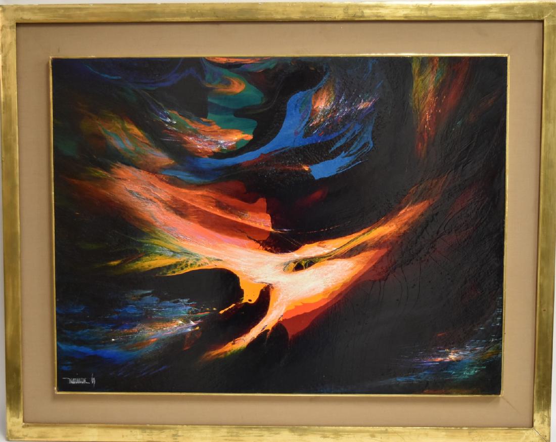 Leonardo Nierman; 20thC. Modernist Oil Painting Signed (1 of 6)