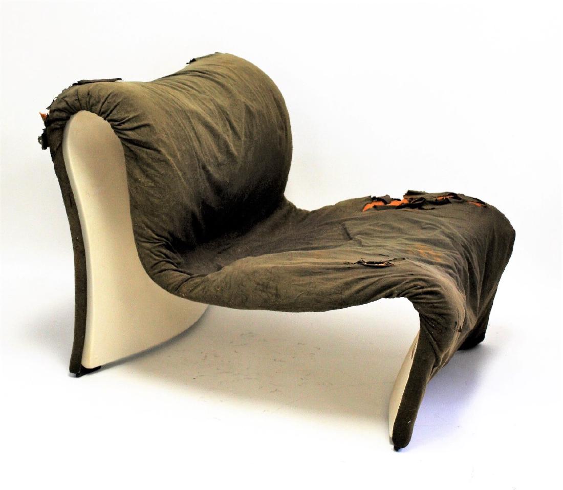 Mid Century Upholstered Fiberglass Wave Chair (1 of 6)