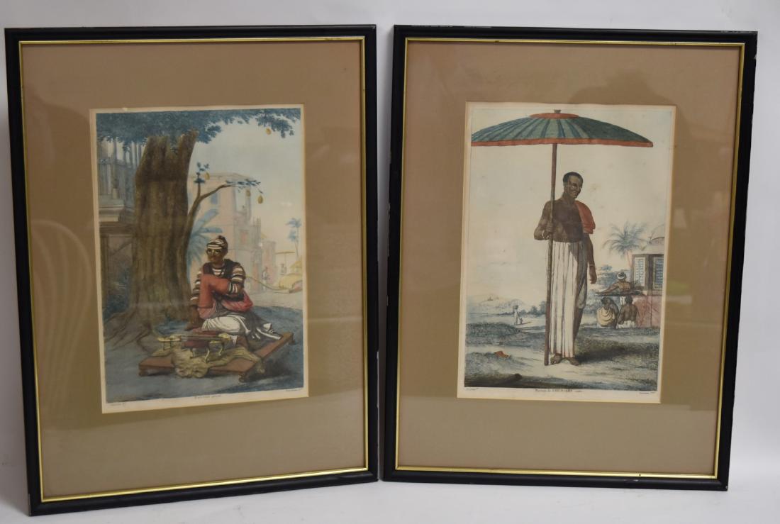 Pair of Early French Hand Colored Engravings (1 of 5)