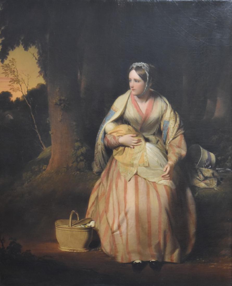 19thC. Continental School; Oil - Mother and Child (1 of 7)