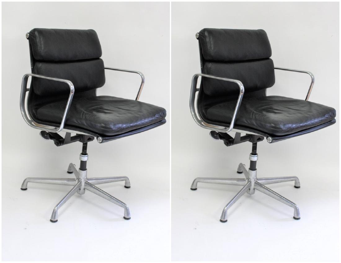 Pair of Mid Century Aluminum and Leather Office Chairs (1 of 5)