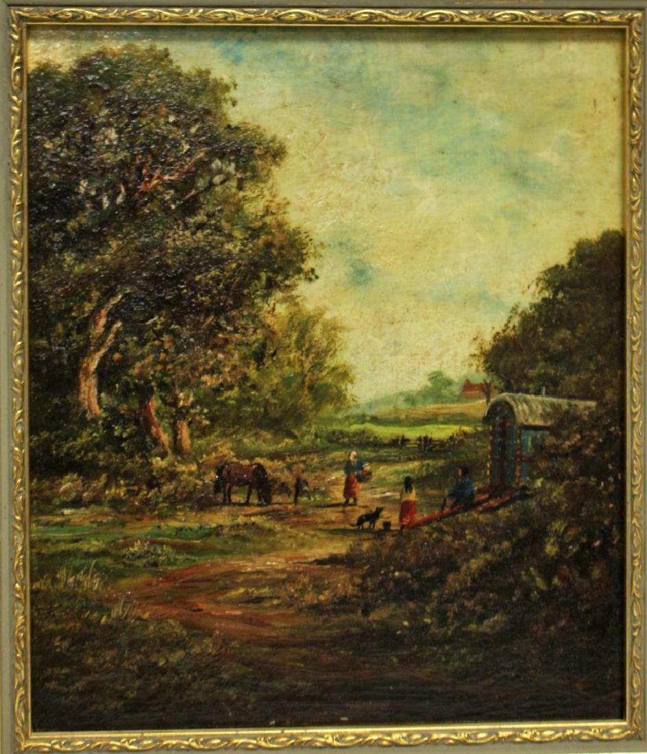 Continental School; Oil - Gypsies in a Landscape (1 of 5)