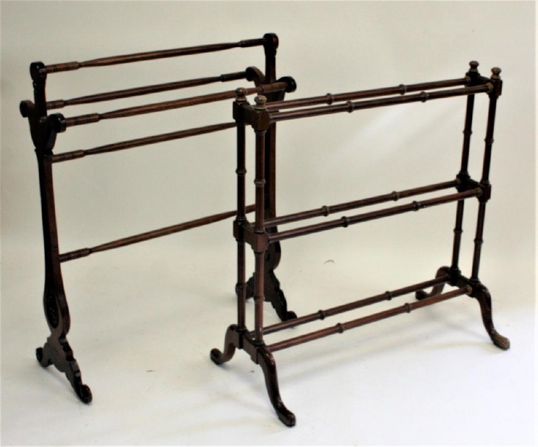 Two(2) Mahogany Standing Towel Bars (1 of 4)