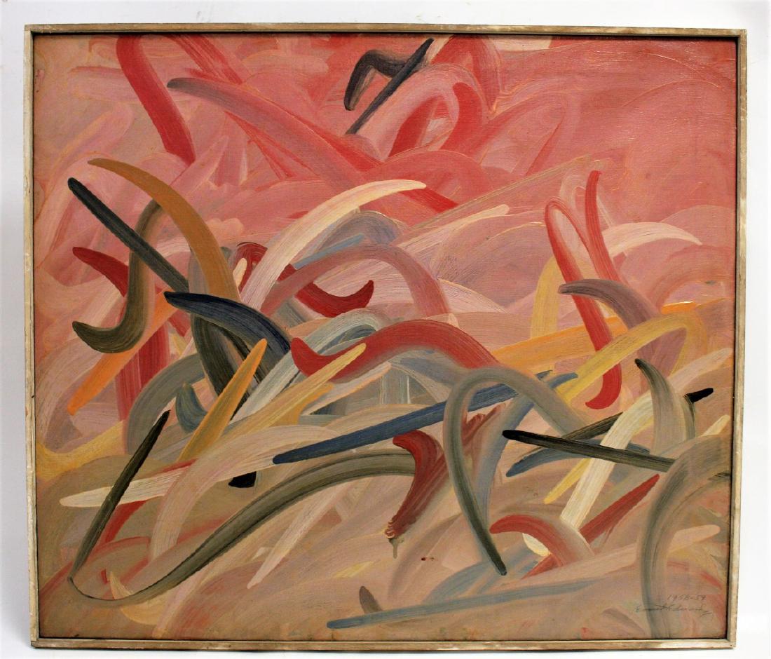 Emmet Edwards; 20thC. Modernist Oil Painting Signed (1 of 5)
