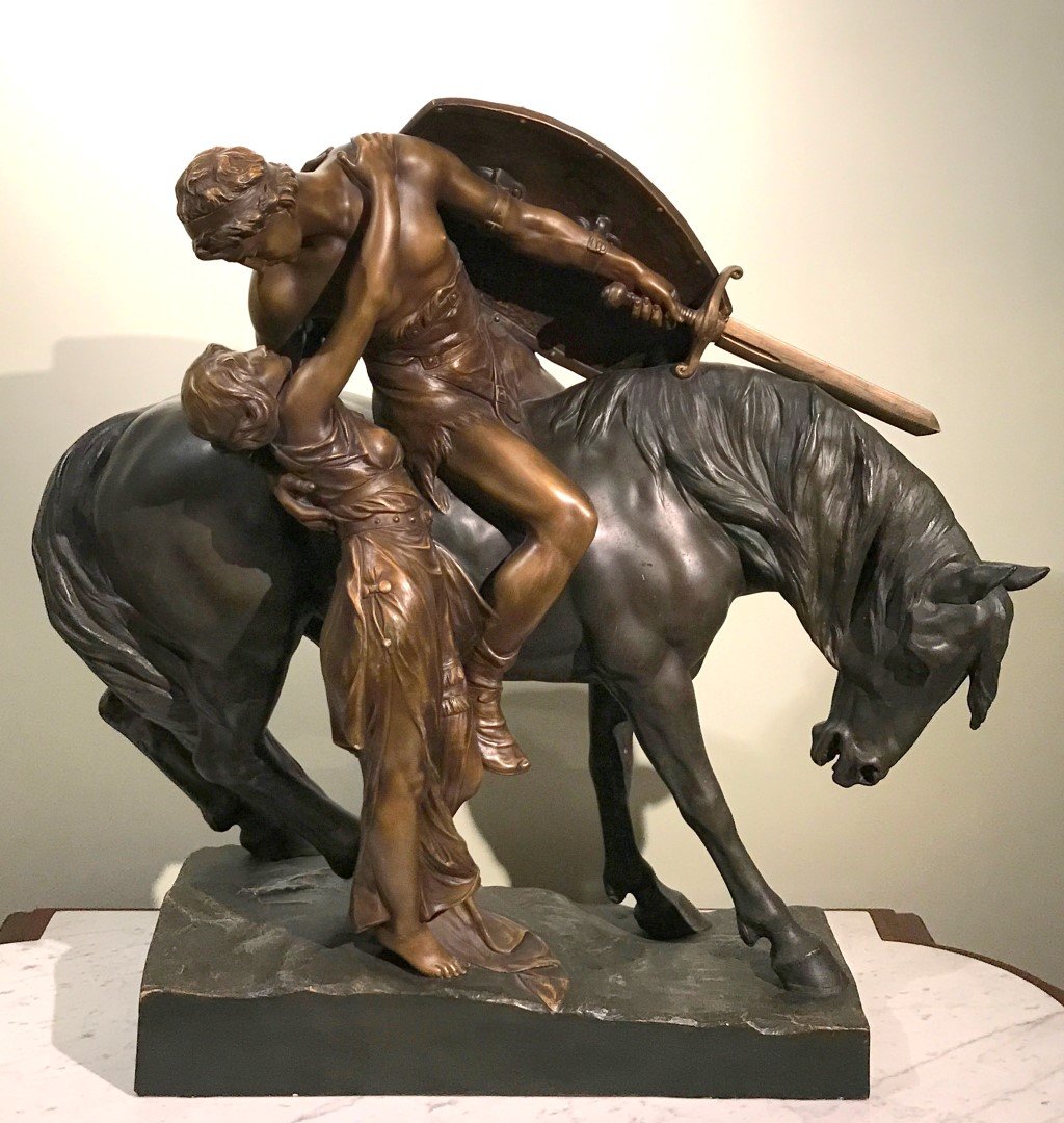 Ferdinand Lugerth; 19thC. Austrian Bronzed Terracotta G (1 of 9)