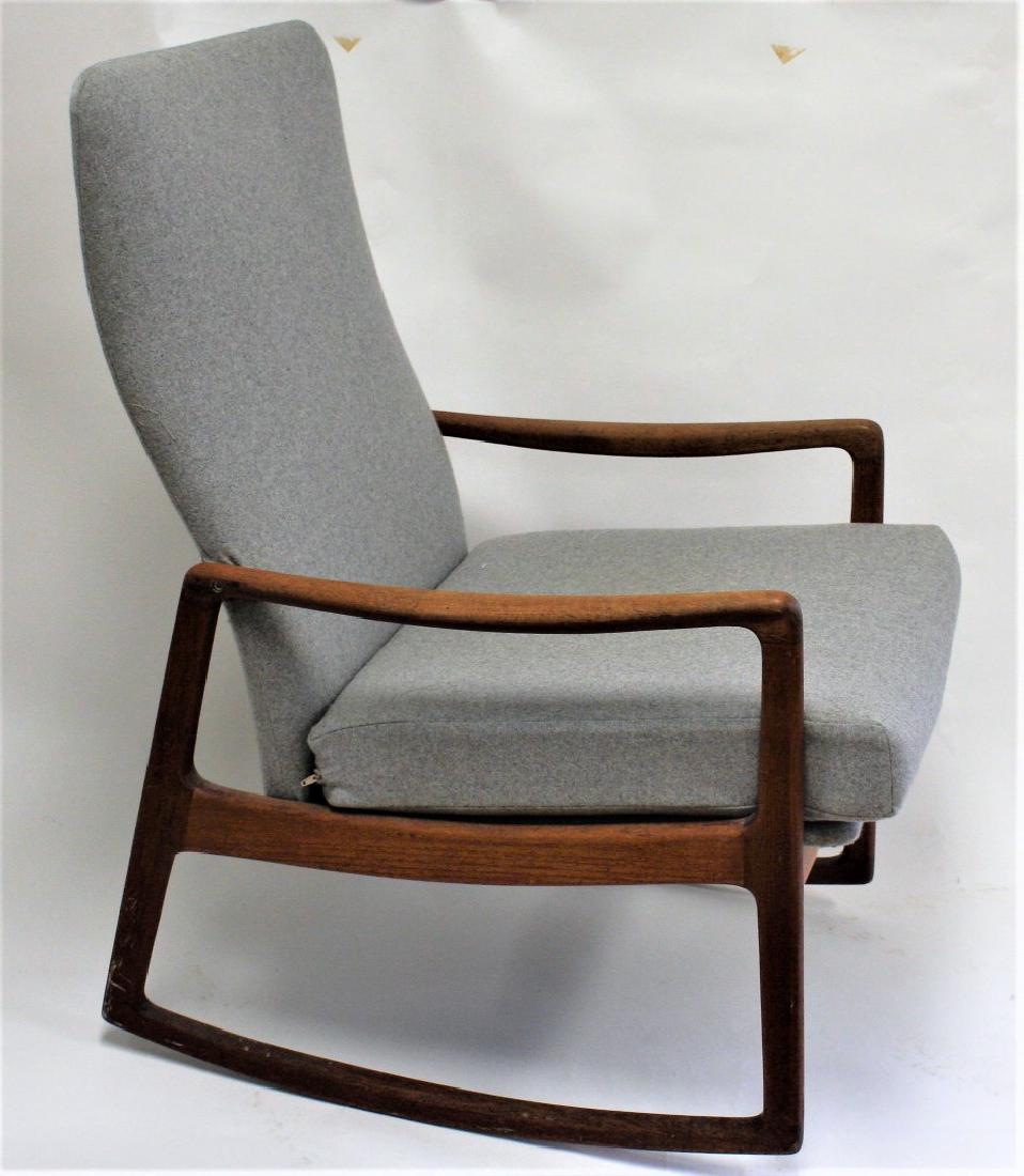 Danish Modern Upholstered Teakwood Rocker (1 of 6)