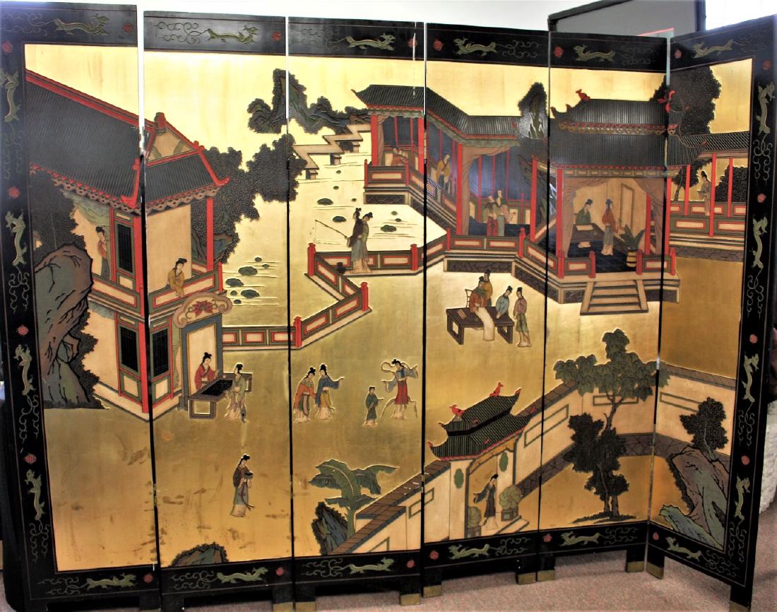 Chinese Six(6) Panel Coromandel Screen (1 of 3)