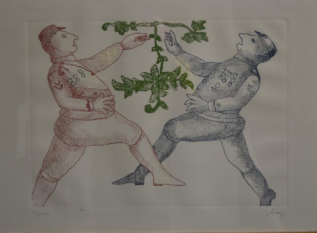 Enrico Baj; 20thC. Italian Framed Lithograph Signed (1 of 5)