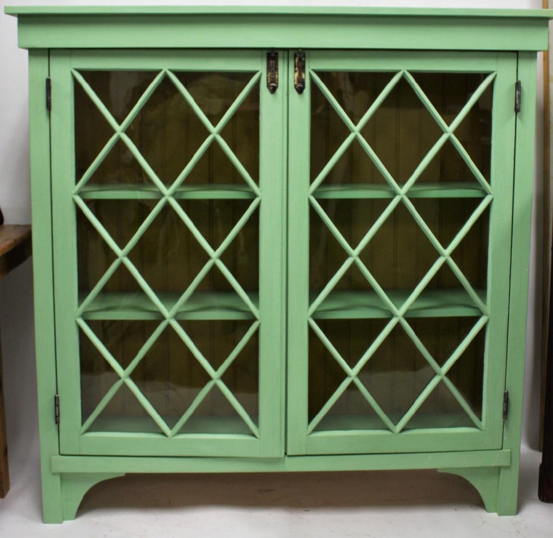 Painted Pine Two(2) Door Bookcase (1 of 4)