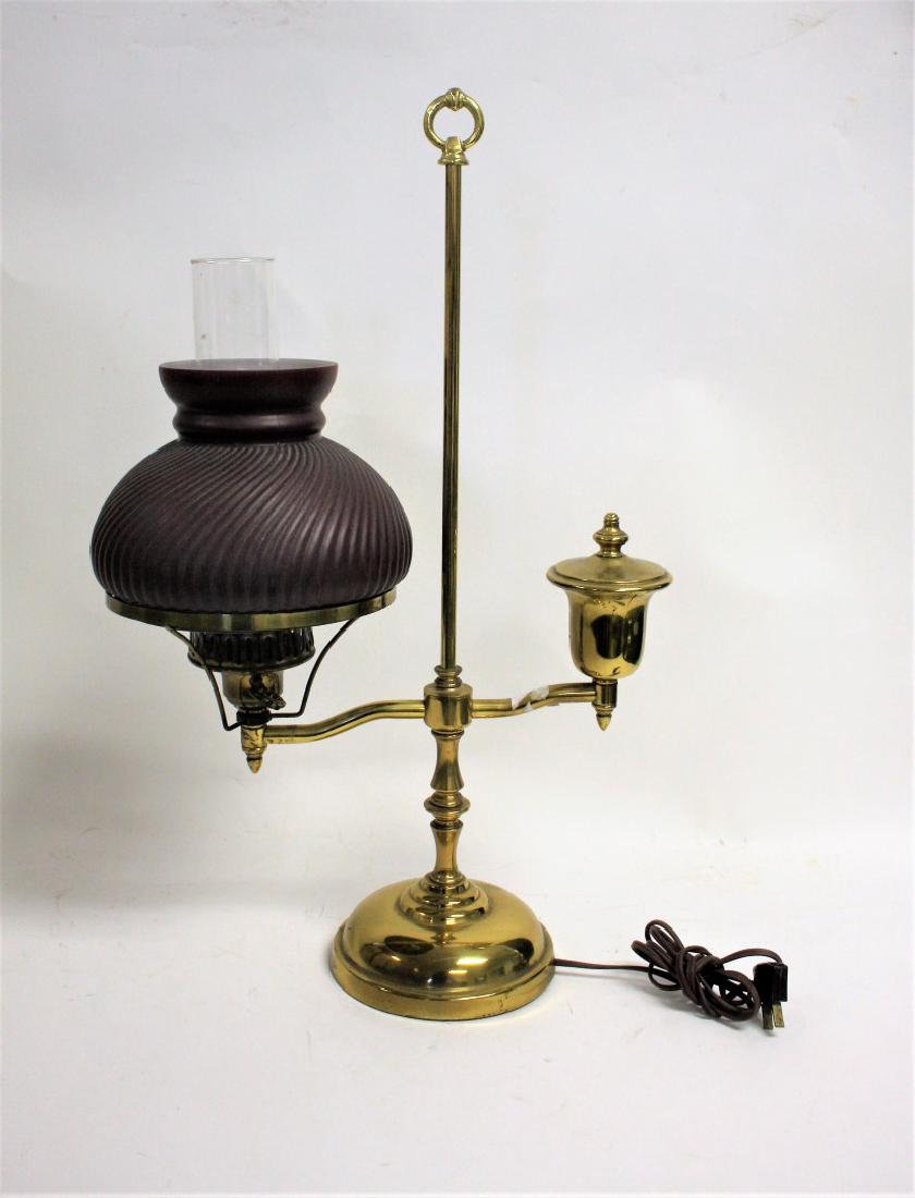 Victorian Style Brass Student Lamp (1 of 3)